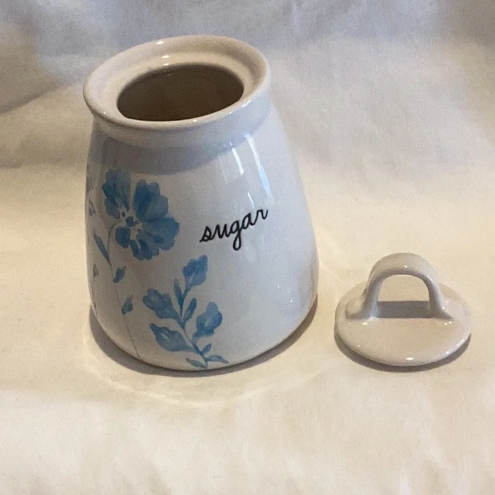 Rae Dunn Blue Floral Sugar and Cream Set